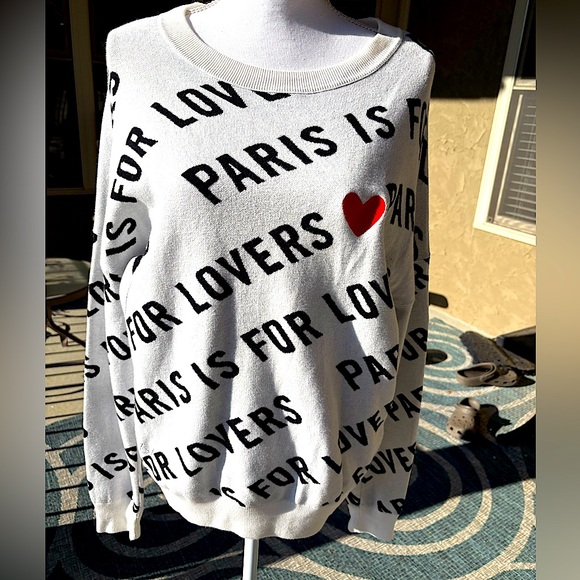 Zadig & Voltaire Paris is for Lovers sweater Size L EUC - Picture 3 of 13